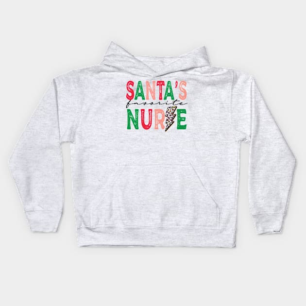 Santa's Favorite Nurse Kids Hoodie by DigitalCreativeArt